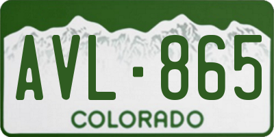 CO license plate AVL865