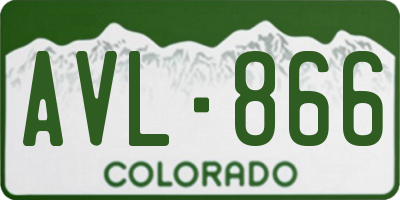 CO license plate AVL866
