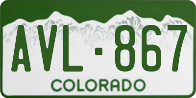 CO license plate AVL867