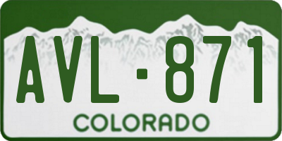 CO license plate AVL871