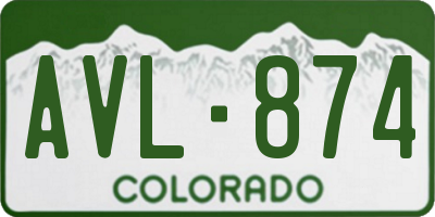 CO license plate AVL874