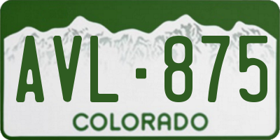 CO license plate AVL875