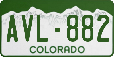 CO license plate AVL882