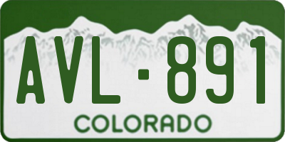CO license plate AVL891