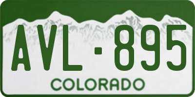 CO license plate AVL895
