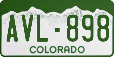 CO license plate AVL898