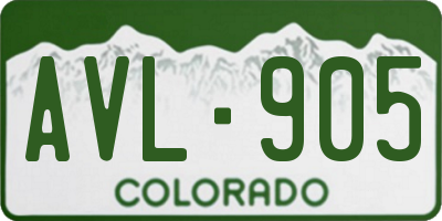 CO license plate AVL905