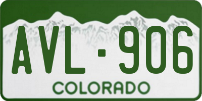 CO license plate AVL906