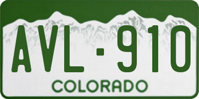 CO license plate AVL910