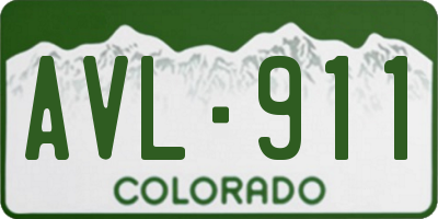 CO license plate AVL911