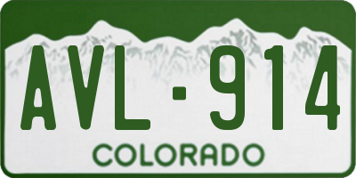 CO license plate AVL914