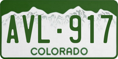 CO license plate AVL917