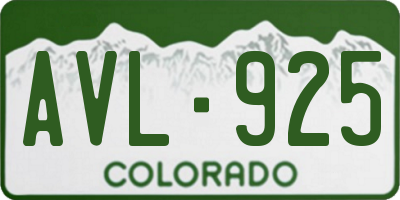 CO license plate AVL925