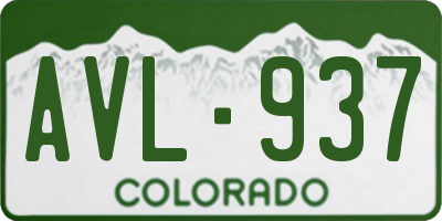 CO license plate AVL937