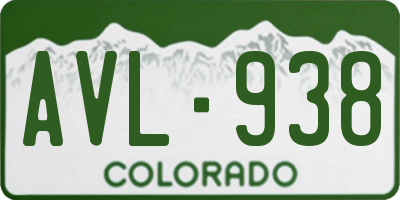 CO license plate AVL938