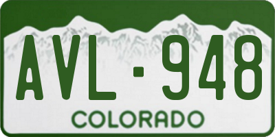 CO license plate AVL948