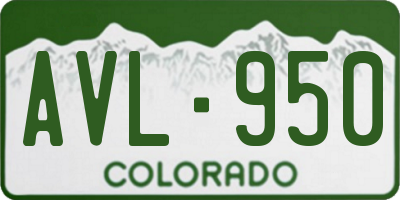 CO license plate AVL950