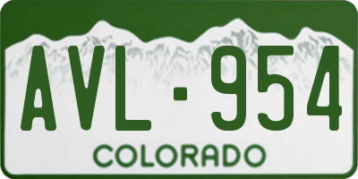 CO license plate AVL954