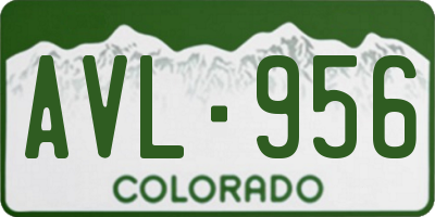 CO license plate AVL956