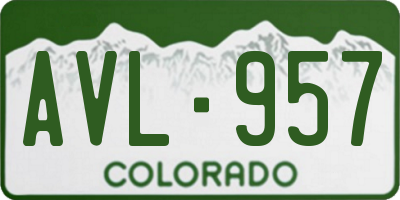 CO license plate AVL957