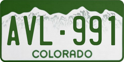 CO license plate AVL991