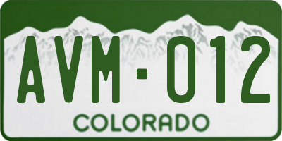 CO license plate AVM012