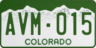 CO license plate AVM015