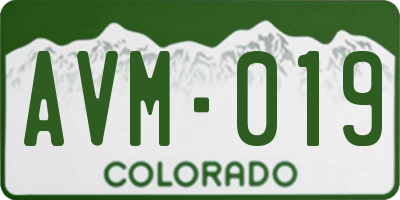 CO license plate AVM019