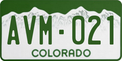 CO license plate AVM021