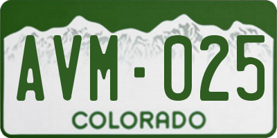 CO license plate AVM025