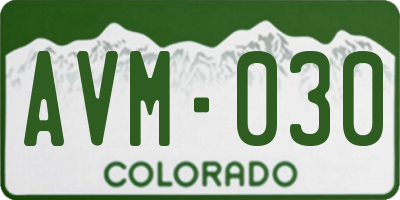 CO license plate AVM030