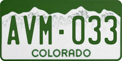 CO license plate AVM033