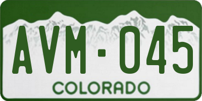 CO license plate AVM045