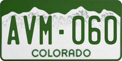 CO license plate AVM060