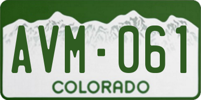 CO license plate AVM061
