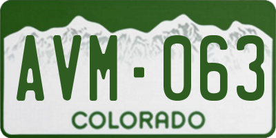CO license plate AVM063