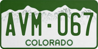 CO license plate AVM067