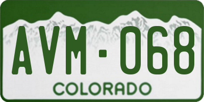 CO license plate AVM068