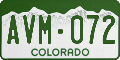 CO license plate AVM072