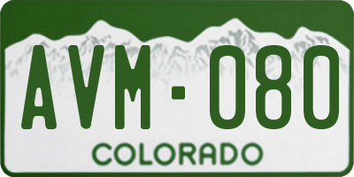 CO license plate AVM080