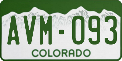 CO license plate AVM093