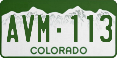 CO license plate AVM113