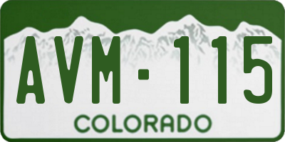 CO license plate AVM115
