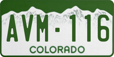 CO license plate AVM116