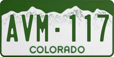 CO license plate AVM117