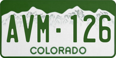 CO license plate AVM126