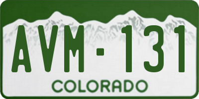 CO license plate AVM131