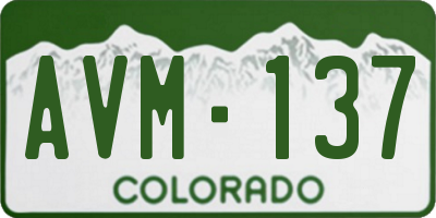 CO license plate AVM137