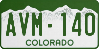 CO license plate AVM140