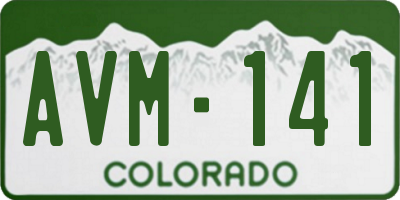 CO license plate AVM141